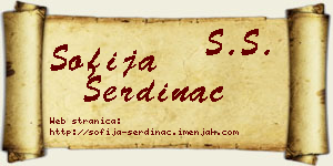 Sofija Serdinac vizit kartica